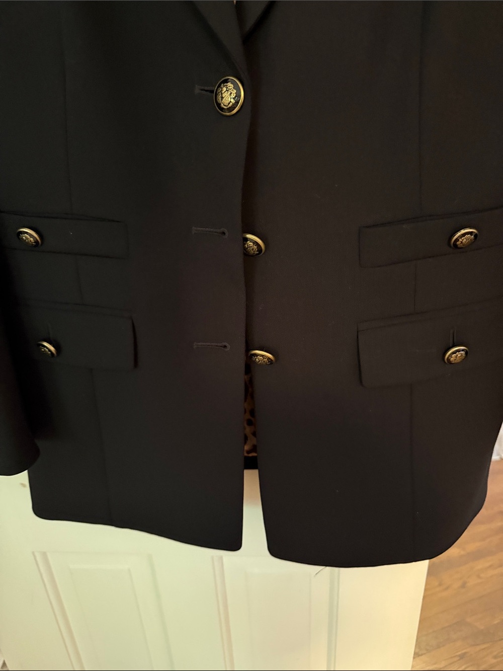 Veronica Beard Black Blazer with Leopard Lining - Picture 6 of 8